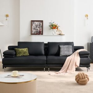 Faux Leather Convertible 3 Seater Sleeper Sofa