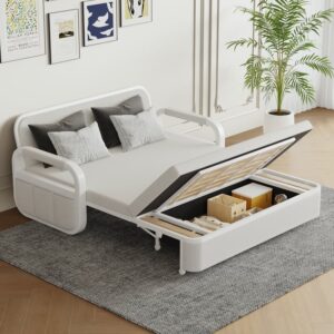Linen Convertible Sleeper Sofa 2-Seater