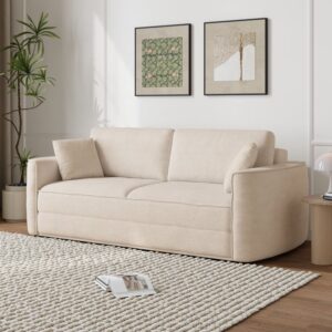 93" Machine Washable  Chenille Fully KD Fold-Down Sleeper Sofa with Removable Cover