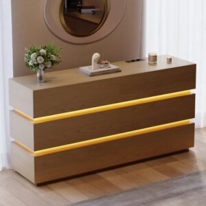 Lumio 59" LED 6-Drawer Dresser with Charging Station