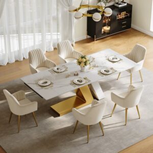 -2400mm Modern Extendable Sintered Stone Dining Table Seats 6-8 People