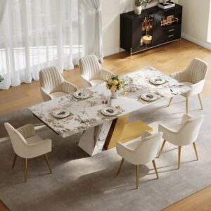 -2400mm Modern Extendable Sintered Stone Dining Table Seats 6-8 People