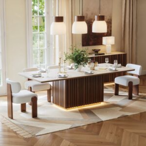 84" Travertine Rect. Dining Table 8-Seater