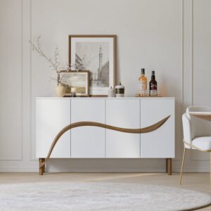 Contemporary Sideboard Buffet 4-Door Sideboard Kitchen Buffet Table