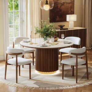 Aura 47" Round Sintered Stone Dining Table