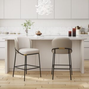 Gray PU Leather Counter Stool with Back & Footrest