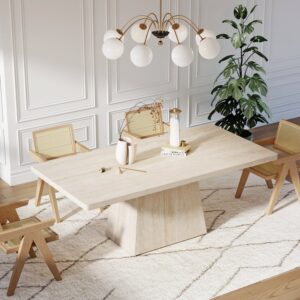 Dining Set 79" Modern Rectangle Sintered Stone