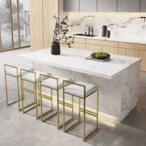 72" Japandi White Kitchen Island with Storage
