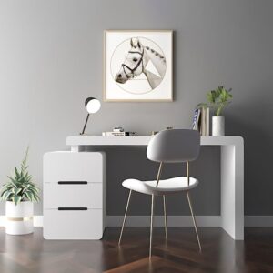 Modern White 3-Drawer Writing Desk with Storage for Home & Office (47.2")