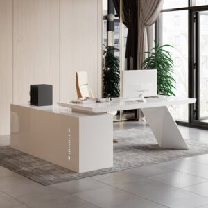 Modern 71" L-Shaped Executive Desk with Storage