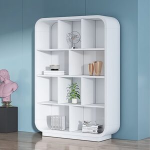 4-Tier White Engineered Wood Bookshelf for Home & Office, 78.7" High