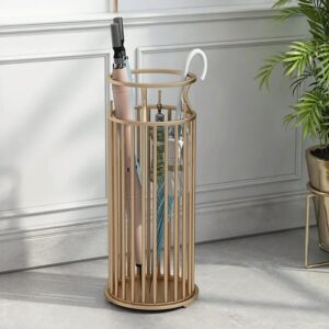 Dia Chic Golden "Marble Pillar" Style Umbrella Stand in Metal