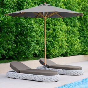 Cocaro Outdoor Aluminum & Rope Weave Adjustable Chaise Lounge in Gray, Set of 2