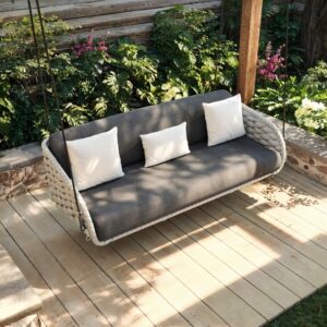 Cocaro Outdoor Rope Weave Aluminum Swing Chair