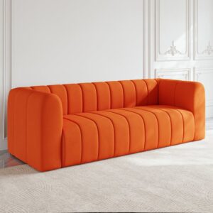 Modern Velvet Upholstered Sofa 3-Seater Sofa Luxury Sofa Solid Wood Frame