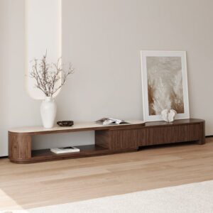 Velar Extendable Sintered Stone Top TV Stand with 3 Drawers(71"-114")