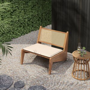 Outdoor Boho Patio Chair - PE Rattan & Aluminium Alloy with Removable Cushion