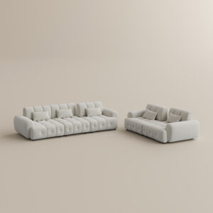 84 Inch Waterproof Chenille Storage Sofa Modular Modern Khaki Couch with Block Arms