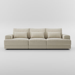 73″ Modular Loveseat Comfy Sofa, 2-Seater Cloud Couch with Cushions, Customizable Corduroy, Modern Gray Sofa for Living Room, Apartment, Bedroom