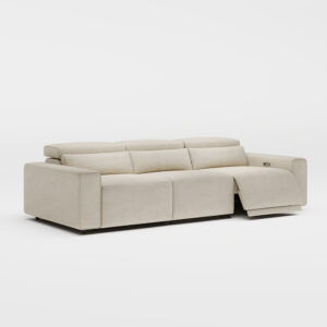 53.45”Minimalist Power Recliner Chair, Single Seater, Modular Couch, Scratch Resistant Fabric, Beige
