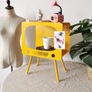 Stert TV Sculpt Display Shelving Unique End Table in Green